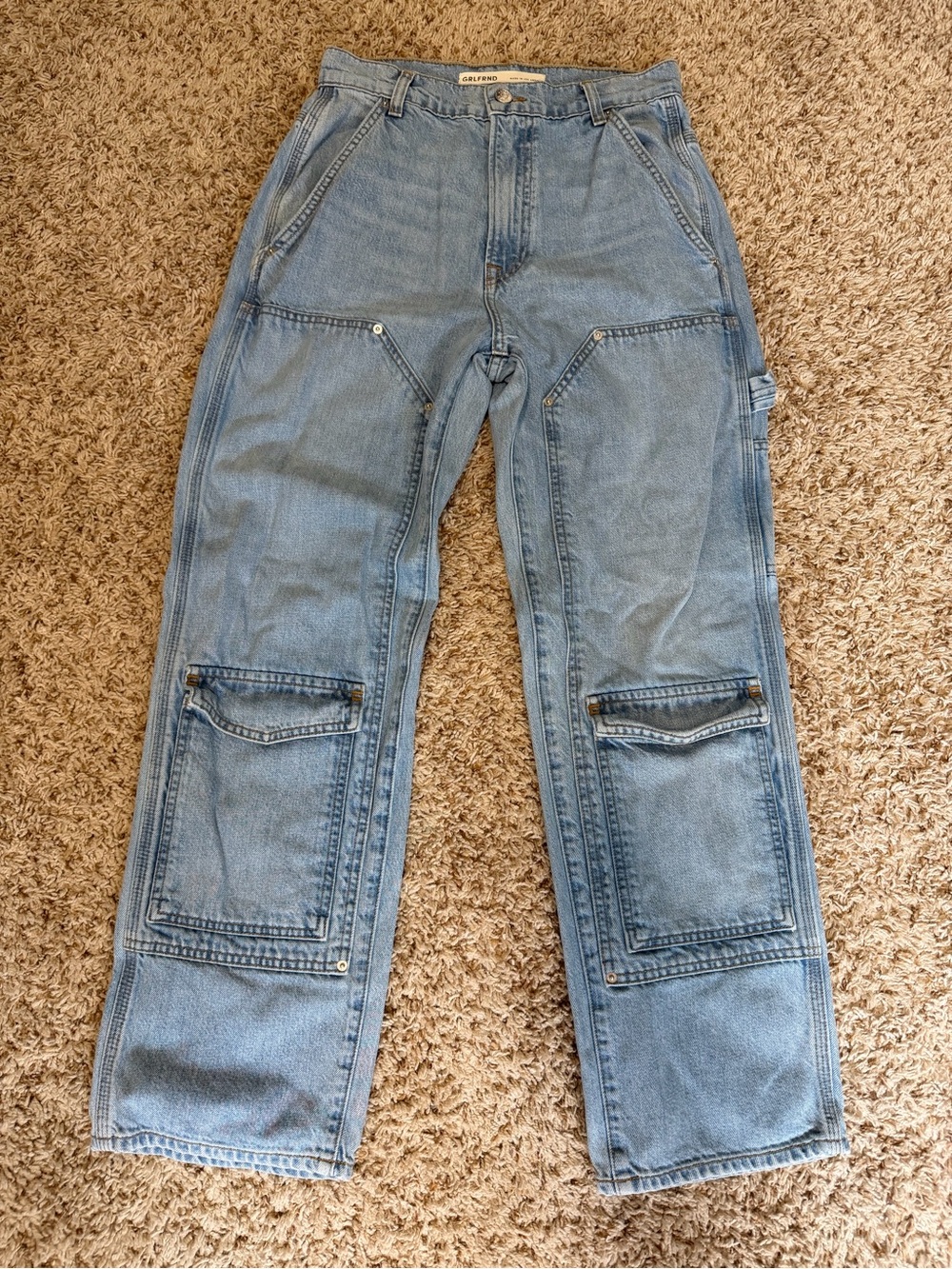 GRLFRND Light Blue Relaxed Carpenter Jeans